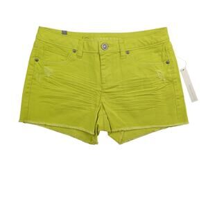 Lauren Conrad Denim Jean Shorts Womens Size 6 Lime Cutoff 3" Mid Rise Distressed